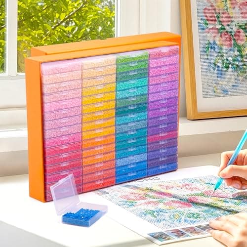 PP OPOUNT 60 PCS Diamond Art Storage Trays for Diamonds Storage & Line-Up, 2-in-1 DiamondPaintingStorage for Diamond Art Crafters, Diamond Art Convex Bottom Design, Diamond Painting Accessories - Thumbnail 6
