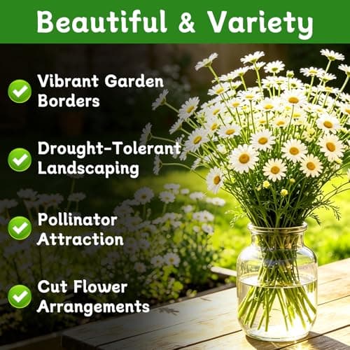 LUOJIBIE German Chamomile Seeds, 60,000+ Chamomile Flower Seeds Bulk for Planting Outdoor Indoor Garden, Heirloom & Non-GMO Matricaria Chamomilla/Recutita Herb Seeds, Easy to Grow - Thumbnail 2