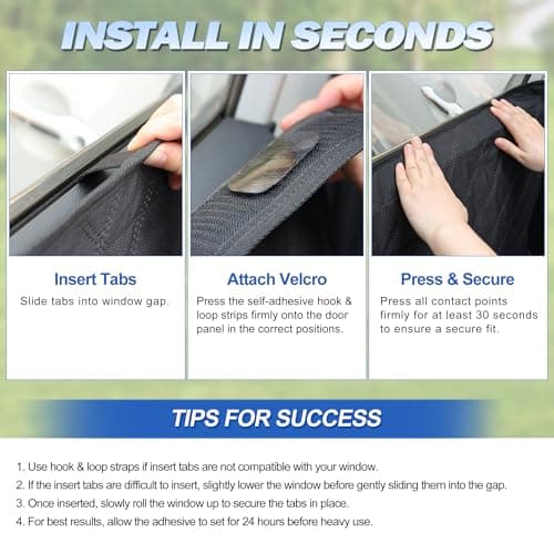 Instraella Dog Car Door Protector, 2 Pack Car Door Covers for Dogs, Anti-Scratch Car Door Protector, Waterproof 600D Oxford Fabric, Secure Fit for Cars, Compact SUVs - Thumbnail 4