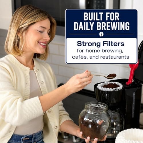 Pine & Pebble® 12-Cup Large Commercial Coffee Filters, 500 Count | Tall-Walled Basket Style (9.84" x 4.33") | No Grounds, No Mess | Fits BUNN & Standard Coffee Makers | Bulk for Cafés & Offices - Thumbnail 6