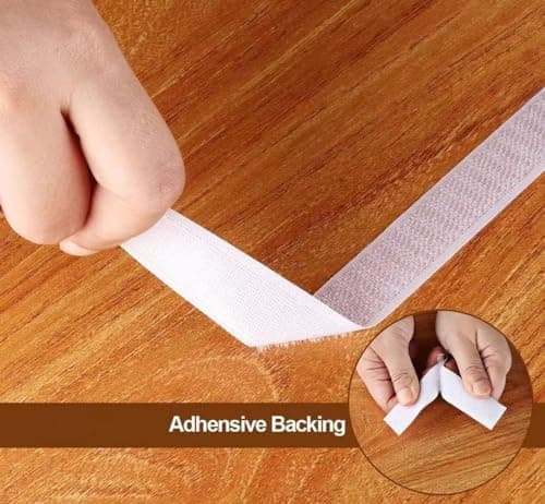 41Ft x 1 Inch Self Adhesive Strips, Heavy Duty Strong Back Sticky Fastening Tape,Nylon Fabric Fastener Mounting Tapes for Sewing, Crafting,DIY- Indoor or Outdoor Use (White) - Thumbnail 6
