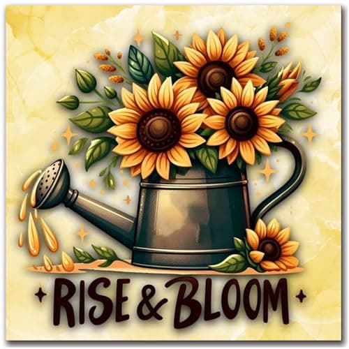 igoodom Diamond Art Kits for Adults, Sunflower Diamond Painting Kit, Full Drill Round Sunflower Diamond Art Kits, DIY Gem Art and Crafts for Home Wall Decor Gift 14x14inch - Image 1