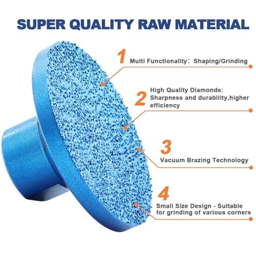 BRSCHNITT 2" Diamond Grinding Wheel #35/40 - for Grinding Shaping Polishing and Cleaning Tile Granite Marble Masonry Brick for 5/8"-11 Angle Grinder - Thumbnail 5