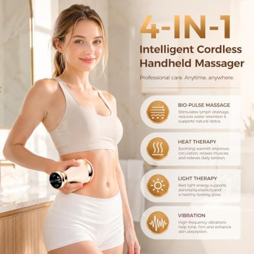 Lihsykds Lymphatic Drainage Massager, Helps Reduce Stretch Marks & Cellulite, for Legs, Arms & Belly, Body Sculpting Machine with Microcurrent, Light, Heat & Vibration - Thumbnail 2