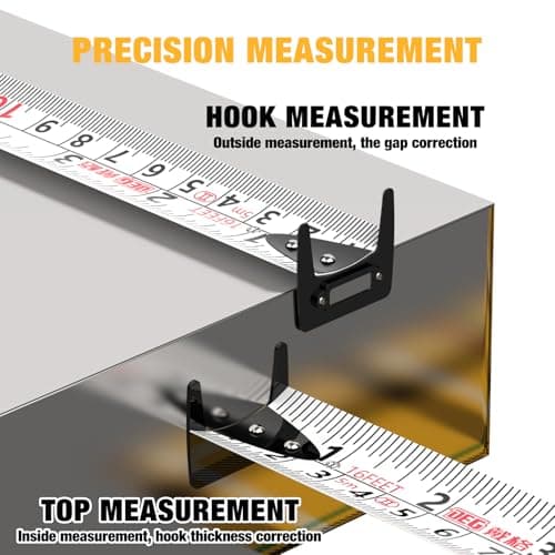 DEGLASERS Magnetic Tape Measure 16FT, Retractable Measuring Tape, Easy to Read Double Sided Measuring Tape, Magnetic Hook and Shock Absorbing Carrying Case for Construction, Carpenter - Thumbnail 5