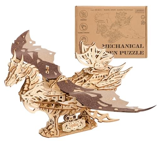 UPLIKE 3D Wooden Puzzles for Adults: 352pcs Dragon Ship Model Kits for Men - Brain Teaser Wooden Hobby Puzzle Toys - Creative Wooden Model Building Kits for Christmas Birthday Gifts Home Decor - Image 1
