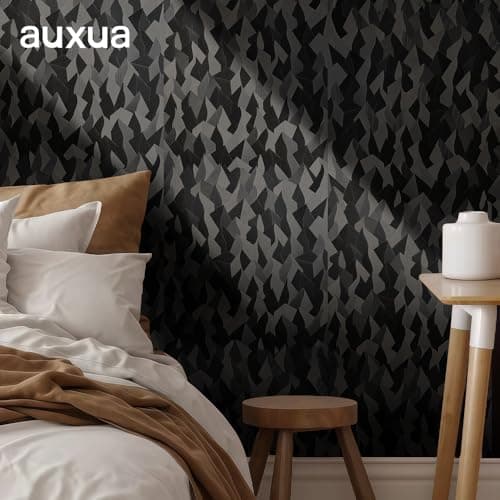 Black Faux 3D Fold‑Shadow Wallpaper for Gaming Rooms & Modern Spaces – 17" x 78.7" Matte Geometric Texture Wall Paper with Futuristic Light‑Play, Peel & Stick, Renter‑Friendly - Thumbnail 3