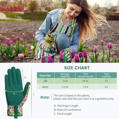 Pleneal Gardening Gloves for Women - Leather Garden Gloves Thorn Proof, Outdoor Protective Working Gloves for Weeding - Thumbnail 5