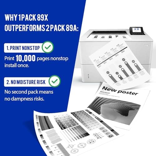 Valinkso CF289X 89X 89A Black Toner Cartridge (with Chip 1,0000 Pages) Compatible for HP 89X CF289X CF289A 89A for Enterprise M507n M507dn M507x M507dng MFP M528dn M528f M528c M528z M507 M528 Printer - Thumbnail 3