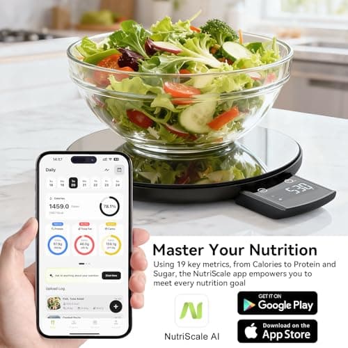 Ultrean Smart Food Scale with Nutritional Calculator, Kitchen Scale for Weight Loss, Food Weight Scale with App for Calorie & Macro Tracking, AI Scan, 33lb - Thumbnail 3