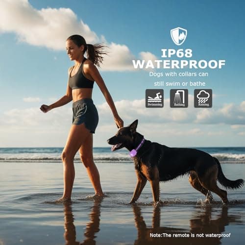 Heaflex Dog Shock Collar - 2600FT Dog Training Collar with Remote, 3 Modes(Beep/Vibration/Shock), Security Lock, IP68 Waterproof Rechargeable E-Collar for 10-120lbs All Breeds (Purple) - Thumbnail 4