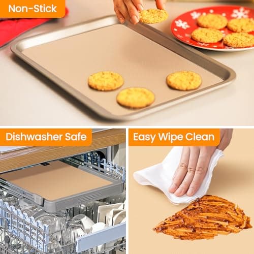 Silicone Baking Mat Roll - Best German Silicone - Heat Resistant Baking Macaron Bread Mat, Non-stick Pastry Mat, Reusable Dough Rolling Mat, Non Slip Countertop Protector Mat, Counter Mat, Oven Mat - Thumbnail 4