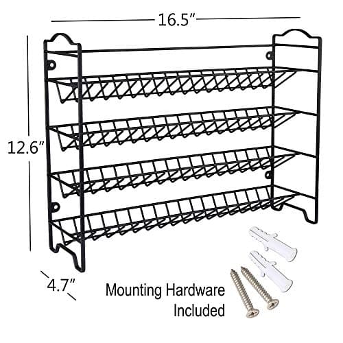 SWOMMOLY Spice Rack Organizer with 36 Empty Square Spice Jars, 396 Spice Labels with Chalk Marker and Funnel Complete Set, for Countertop, Cabinet or Wall Mount, Black - Thumbnail 5