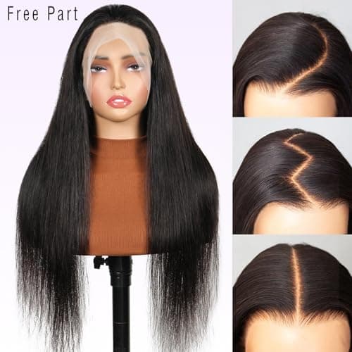UNIKY Full Lace Human Hair Wigs 22 Inch Glueless Wigs Human Hair Straight Wigs Human Hair Wigs For Black Women Lace Front Wigs Human Hair 100% Handmade Invisible Full Lace Wig Natural Black - Thumbnail 4