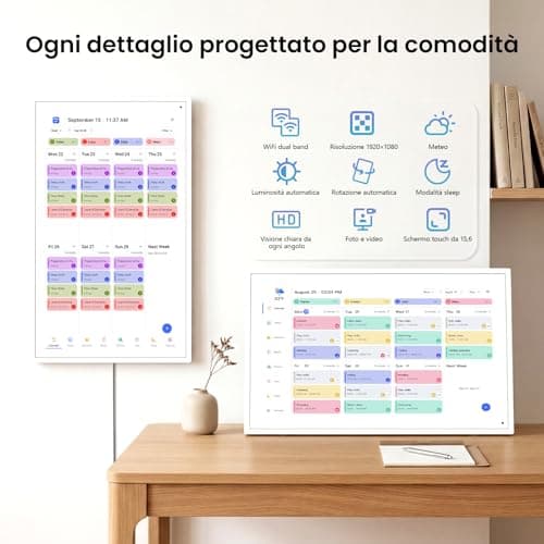 Digital Calendar, Gift for Mother, Person & Family Schedule Planning Interactive Touchscreen, Smart Daily Weekly Monthly Planner Shared Album Frame for Study Office Family, Desk Mountable (15.6in) - Thumbnail 6