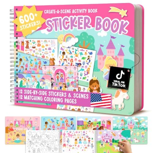 Sticker Books for Toddler 3-5 Years - Toddler Sticker Book Preschool Learning Activities, Kids Stickers Ages 4-8 Quiet Books for Toddlers 3-5, Kids Travel Activities, Educational Toddler Girl Gifts - Image 1