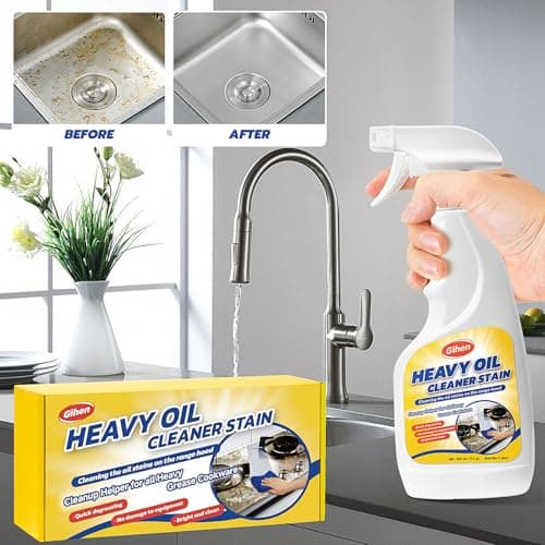 Gihen Heavy Oil Cleaner Stain - Effective Multi-Purpose Cleaner 17.6 oz, Includes Spray Bottle & Towel for Cleaning Kitchen, Oven, Stove, Range Hood, Sink - Thumbnail 6