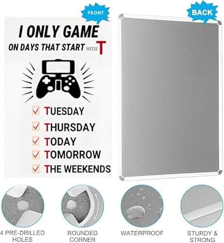 Carastora Funny Game Room Metal Sign - Vintage Wall Decor for the Man Den, Garage, Bar, or Game Room, Humorous Sign for Men, 8x12 Inch - Thumbnail 5