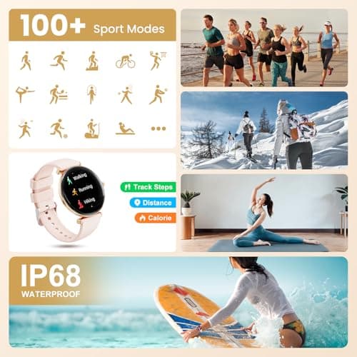 Hwagol Smart Watches for Women with Android iPhone Compatible[Calls/Metal Thin Body],1.43" Micro-Spherical AMOLED Screen,Fitness Watch with Sleep/Heart Rate Monitor,Pedometer for Steps Miles - Thumbnail 3