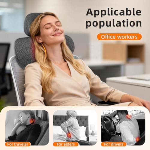 Sanivor 3-in-1 Neck Massager Pillow - Neck Cervical Traction Device with Heat,Vibration Massage & Airbag Traction,Neck Pillow for Pain Relief Deep Tissue Ergonomic Neck Shoulder Relaxer Gift Idea - Thumbnail 6