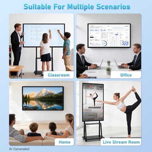 JYXOIHUB Smart Board, 55 Inch Digital Electronic Whiteboard and Smartboard for Classroom, Screen Mirroring for Live Streaming Capacitive Touchscreen, Displays and Player for Advertisin (Board Only) - Thumbnail 6