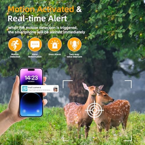 Trail Camera with Night Vision Game Cameras : 4G Cellular Trail Cam with Motion Activated Waterproof - Wildlife Camera with Solar Panel for Outdoor Deer Monitoring and Property Security with 32GB Card - Thumbnail 5