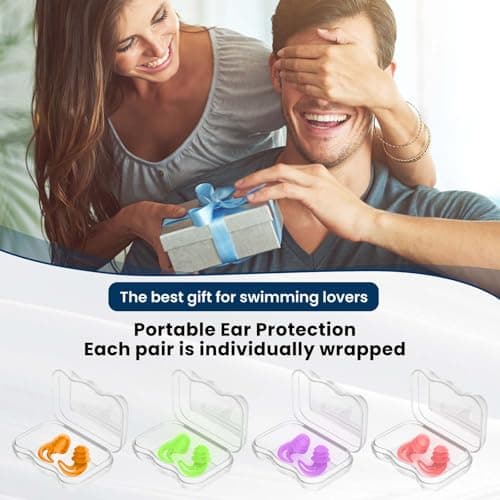 HIGAHY Waterproof Swimming Ear Plugs for Adults - 4 Pairs Reusable Silicone Ear Plugs for Swimming Women & Men, Keep Ear Water Out, Showering, Bathing, Surfing, Water Sports - Thumbnail 6