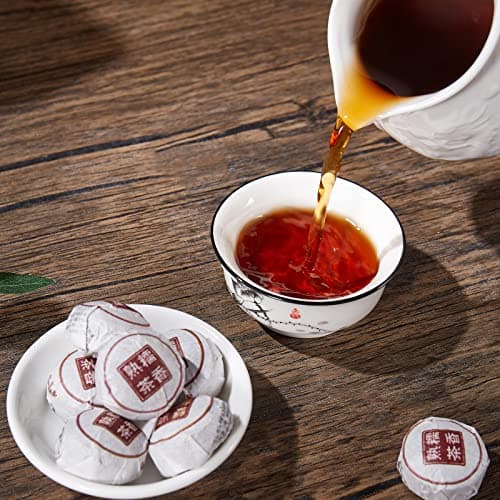 HUAYING Pu-erh Tea, Ripe Puerh Mini Tea Cake with Glutinous Rice Fragrant, Loose Leaf Tea (8.47 Ounce/240g) - Thumbnail 6