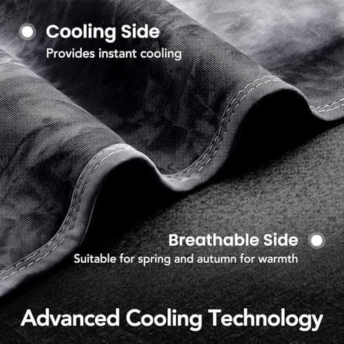 Topcee Cooling Blanket (90"x104"King Size) for Hot Sleepers,Absorbs Heat to Keep Body Cool for Night Sweats,100% Oeko-Tex Certified Cool Fiber,Breathable,Comfortable, Hypo-Allergenic, All-Season. - Thumbnail 5