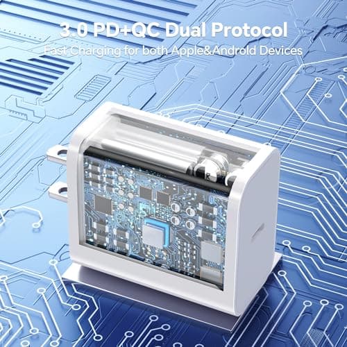 VANOVEI Fast Charger for i Phone Charging, [MFi Certified] for i.Phone Charger, 3.0 PD USB C Charger with 6FT USB C to for Liightning Cable Compatible with Phone 14/13/12/11/Pad, White… - Thumbnail 2