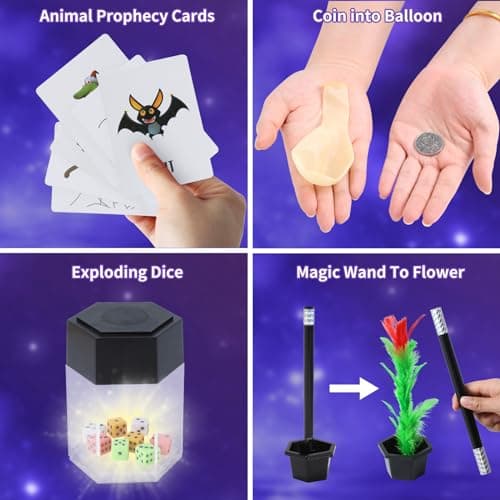 Skirfy Magic Starter Kit - 100+ Tricks for Kids Age 6-10, Includes Dice Magic Trick, Magic Wand - Thumbnail 4