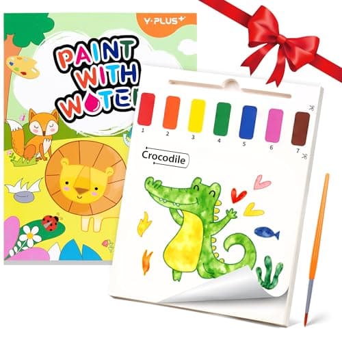 YPLUS Paint with Water Books for Toddlers, Art Craft Toys Watercolor Painting Pape, Gift for Kids Ages 1-3, 2-4, 4-6, Drawing with Brush - Animals