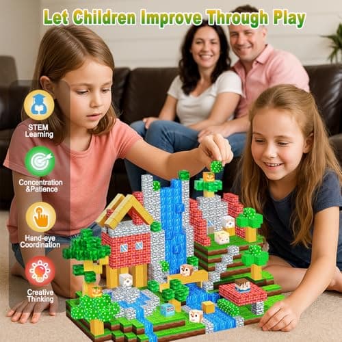 carlle Magnetic Building Blocks 160PCS Magnet Cubes Toys, Build 3D Forest World Set, STEM Montessori Sensory Toys for Kids Boys and Girls Ages 3-5 4-8 - Thumbnail 6