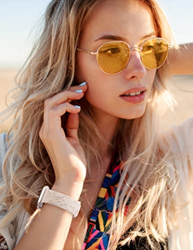 Girovo 2 Packs Cartoon Engraved Bands Compatible with Apple Watch Bands 38/40/41/42mm Women, Cute Anime Soft Silicone Strap for iWatch Series 11 10 9 8 7 6 5 4 3 SE/Ultra 3 2 1,Bright Pink&Starlight - Thumbnail 6