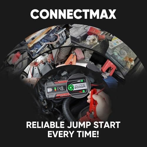 LOKITHOR J400 Portable Jump Starter, 12V 2000A Lithium Battery Booster with ConnectMax Tech, Car Jumper Box for Up to 8.0L Gas & 6.0L Diesel Engines, Smart Digital Display - Thumbnail 4