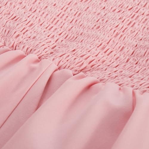Belle Poque Light Pink Vintage 1950s Cocktail Party Dress 2026 Summer Square Neck Flowy Midi Baby Bridal Shower Dress L - Thumbnail 6