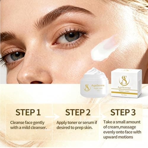 AgeSerene Daily Facial Moisturizer with Ceramide, Hyaluronic Acid & Vitamin E, Restores Sensitive Skin Barrier with Long-Lasting Hydration, Gentle Formula, Alcohol-Free, 1.7 fl oz - Thumbnail 4