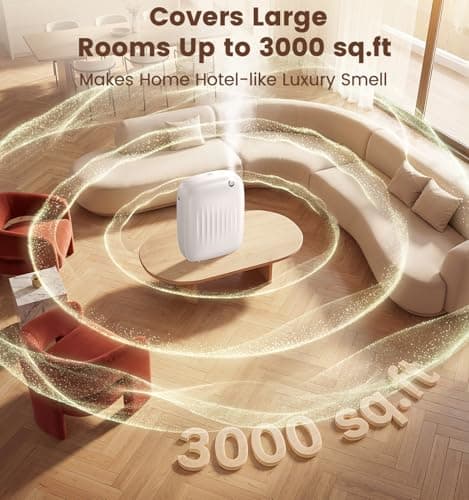 Ziweo Waterless Essential Oil Diffuser - Whole-Home Scent Cold Air Diffuser Up to 3000sq.ft for Large Home Office Hotel - Adjustable Intensity & Time, App & Panel Control - Quiet, Wall Amount - 400ml - Thumbnail 2
