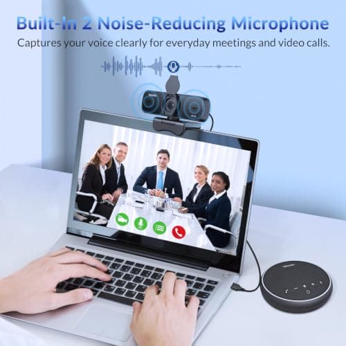 NEWORK 4K Webcam for PC with Stable Auto Focus, Smooth Video, 2 Noise-Cancelling Microphones, USB Plug & Play, Ideal for Online Teaching, Meetings, and Remote Communication - Thumbnail 3