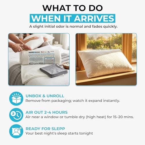 Xtreme Comforts Memory Foam Pillows | GREENGUARD Certified Shredded Foam Fill for Personalized Support | Slim Cooling Pillow for Sleeping on Side, Back & Stomach | 2 Pillows Standard Size - Thumbnail 5