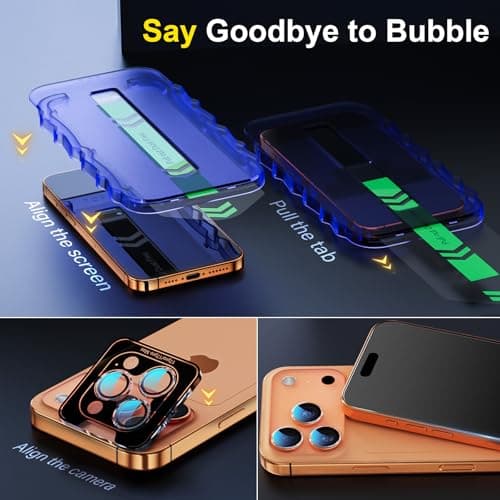 YWXTW 2 Pack for iPhone 17 Pro Max Matte Screen Protector 6.9 Inch+1 Set Camera Lens Protector, [1S Pull-Out] Anti Glare Anti Fingerprint 17 Pro Max Glass Screen Protector, Bubble Free, Smooth as Silk - Thumbnail 3
