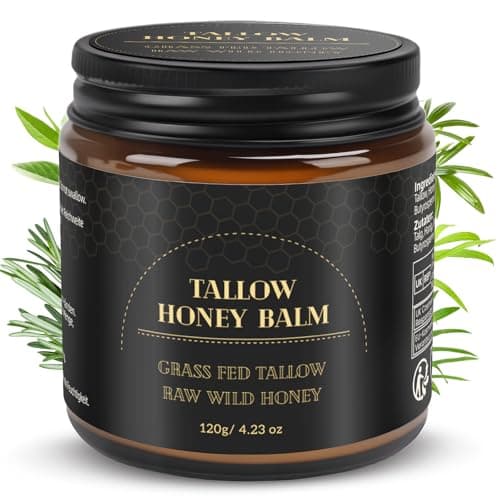 Mokasakiso Beef Tallow for Skin,Tallow and Honey Balm,Organic Grass-Fed Beef Tallow Balm with Honey, Face and Body Moisturizer(120g) - Image 1