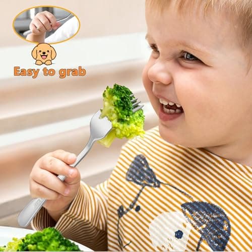 LIANYU 8-Piece Toddler Utensils Set, Stainless Steel Kids Silverware Set, 4 Kids Spoons and 4 Toddler Forks, Children Child Flatware Cutlery for Home Preschools, Dishwasher Safe - Thumbnail 6
