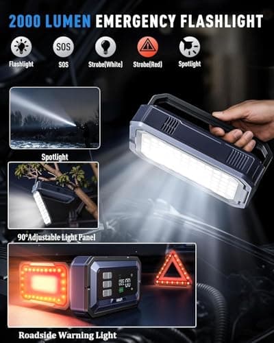 UTRAI Jump Starter with Air Compressor,8000A Portable Car Battery Jump Starter for All Gas/12L Diesel,150PSI Tire Inflator with Auto Shut-Off,160W DC Output, 2000LM Light,OBD2 Scanner - Thumbnail 3