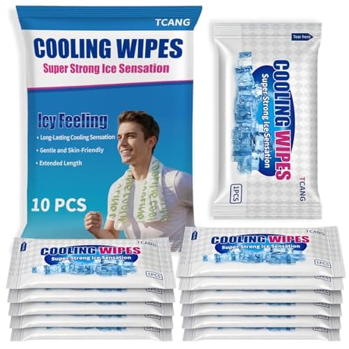 10 Pack Cooling Body Wipes, Alcohol-Free Cooling Towelettes Cooling Towel Alternative for Outdoor Sports, Camping, Hiking, Workout & Hot Weather(Green)
