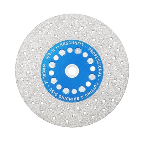 Diamond Granite Cutting Wheel,BRSCHNITT 7 Inch 180mm Vacuum Brazed Angle Grinder Diamond Blade with 5/8-11 Thread for Grinding Beveling Shaping Rounding Granite,Porcelain,Tile,Stone,Marble,Quartz - Image 1