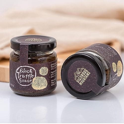 VIGOROUS MOUNTAINS Black Truffle Sauce - 3.17 oz Vegan Paste Pasta Pizza Seasoning in Extra Virgin Olive Oil - Thumbnail 2