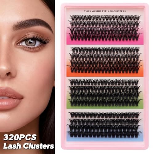 DIY Lash Extension Kit with Individual Cluster Lashes, At Home Eyelash Lash Extensions, Customizable Lash Clusters for Natural to Full Volume Looks(320PCS 40D/60D/80D/100D) - Thumbnail 4