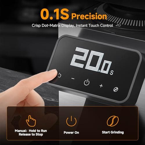AMZCHEF Commercial Flat Burr Espresso Bean Grinder for Coffee Types - Thumbnail 5