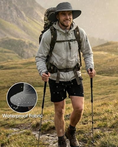 Sun Hats for Men Fishing Hat Outdoor Hiking Beach Summer Hats (Dark Gray) - Thumbnail 5